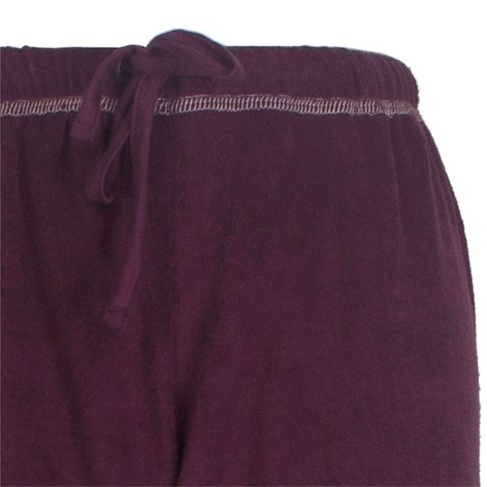 Tenderness- Pyjama Femme Tissu Éponge Motif Rayé Bordeaux Rouge. - Taille XL