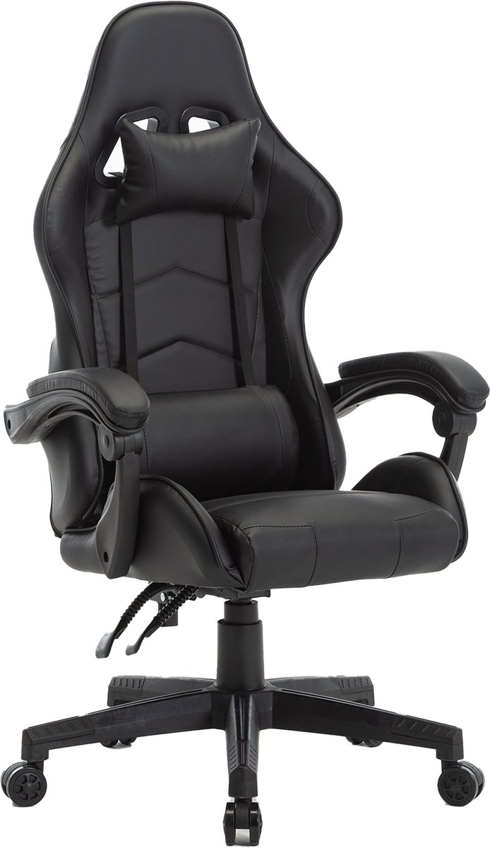 Alora Gaming stoel X-TREME - Zwart - Met Nekkussen & Verstelbaar Rugkussen - Kunstleer - Gamstoel - Game Stoel - Gaming chair - Bureaustoel