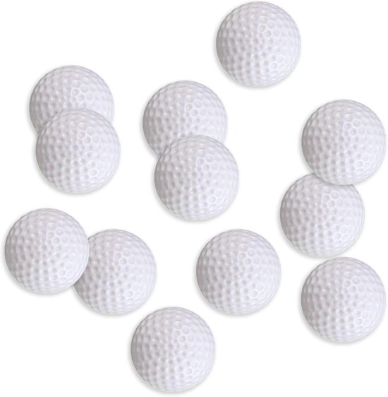 Set van 12 witte zachte golfballen - ideaal voor thuis gebruik - 41 mm — afbeelding 5