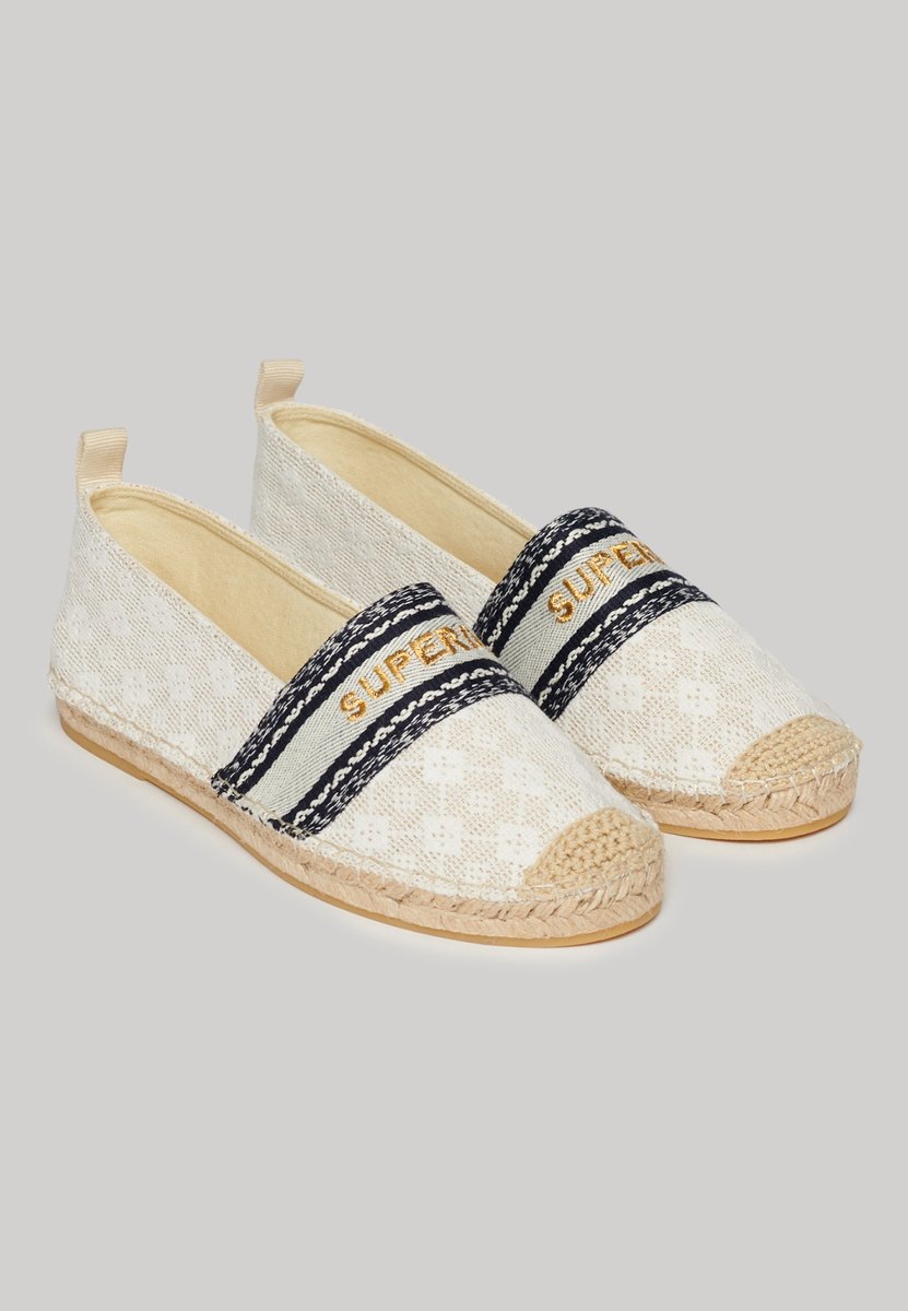 Superdry Canvas espadrilles met overlay Dames Espadrilles Natural