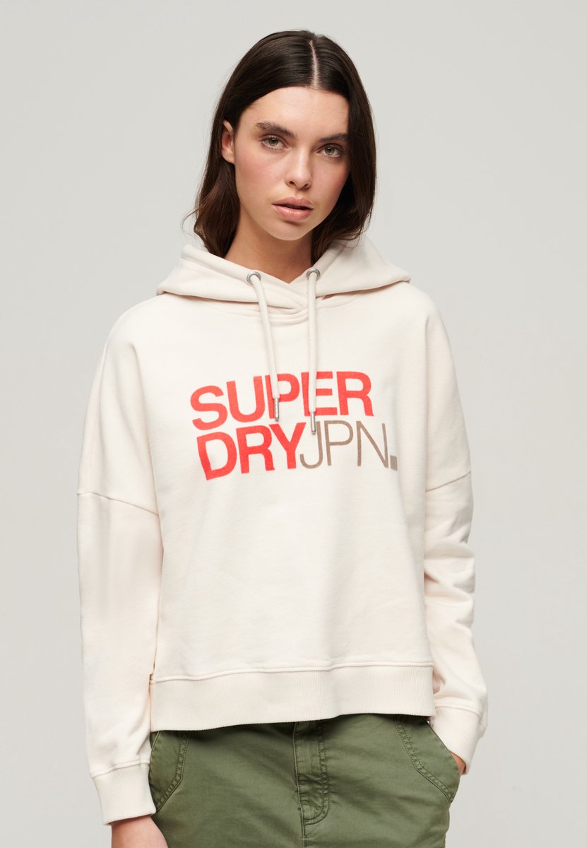 Superdry Sportwear Logo Boxy hoodie Dames Hoodies Wit
