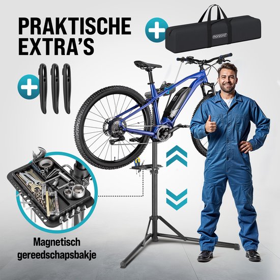 Monzana Fietsmontagestandaard - Verstelbaar Inklapbaar 50 kg - Zwart van Monzana — afbeelding 3