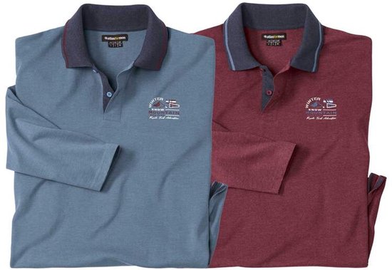 ATLAS FOR MEN - Set van 2 jerseypolo’s Mountain - Heren - Verkrijgbaar in grote maten - M