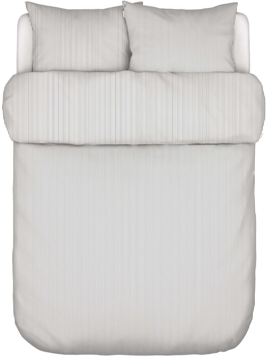 Marc O'Polo Classic Fine Stripe Dekbedovertrek Antraciet - Lits-Jumeaux XL – 260x200/220 cm