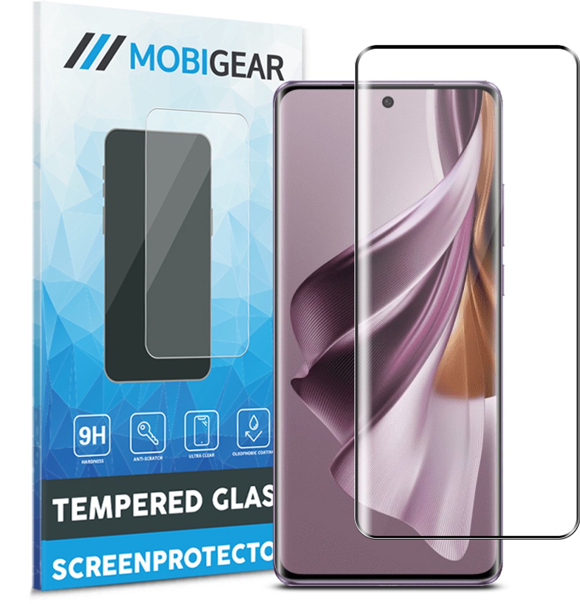 Mobigear Screenprotector geschikt voor OPPO Reno 10 Pro Glazen | Mobigear Premium Screenprotector - Case Friendly