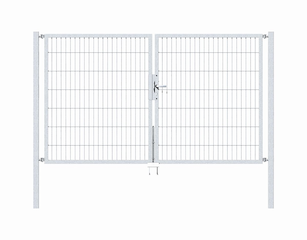 Alberts 647919 Dubbele poort Flexo met toebehoren, thermisch verzinkt, breedte 250 cm, hoogte 140 cm