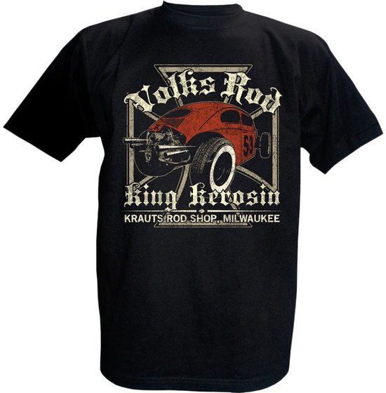 King Kerosin T-shirt Volksrod Zwart