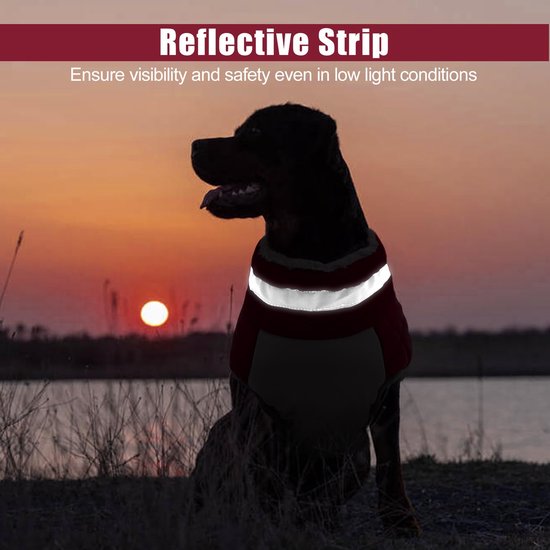 Manteau d'hiver élégant pour chien Inovra® pour toutes les tailles de chien - Imperméable et coupe-vent avec détails réfléchissants