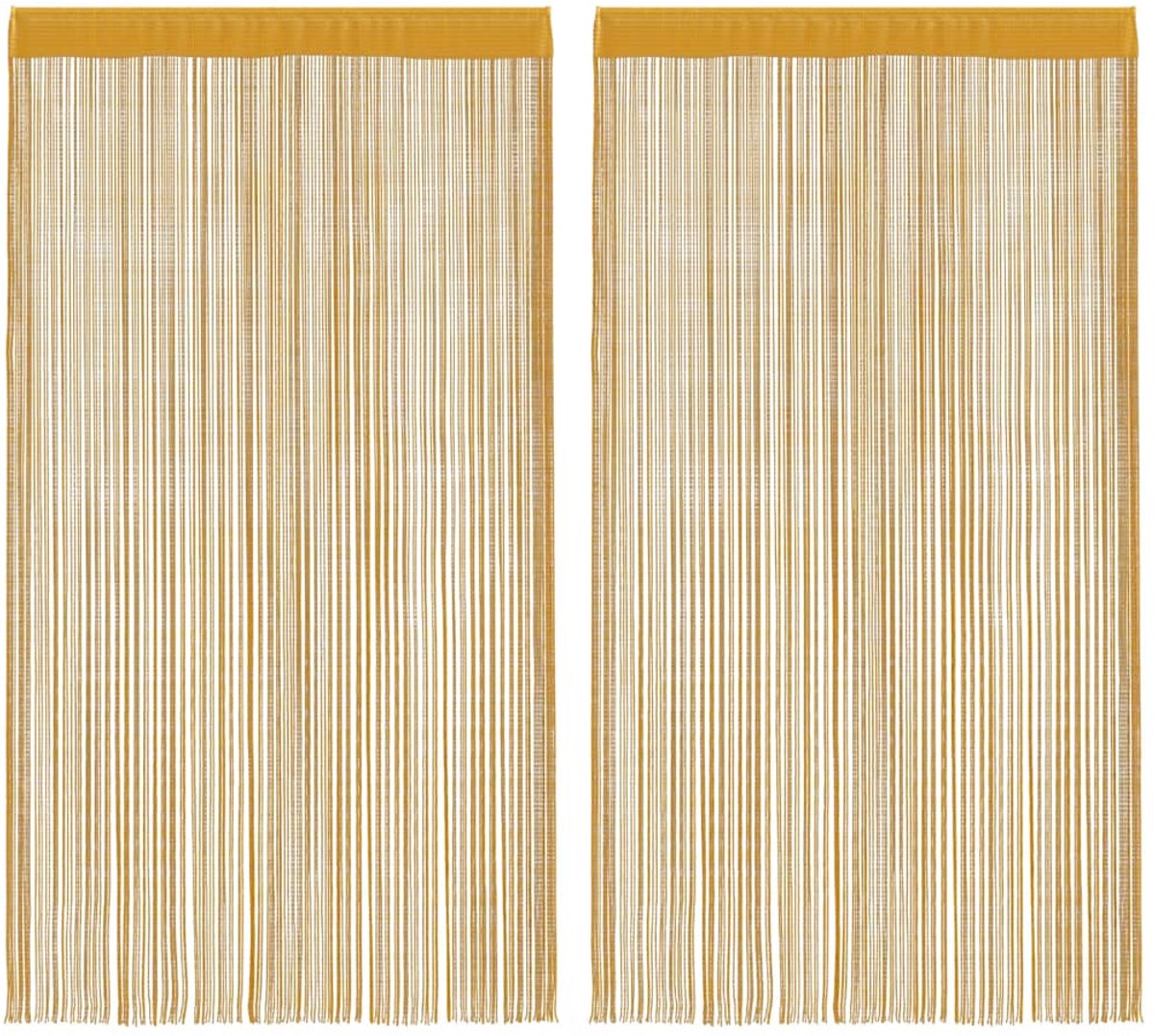 vidaXL - Koordgordijnen - 2 - st - 140x250 - cm - goudkleurig
