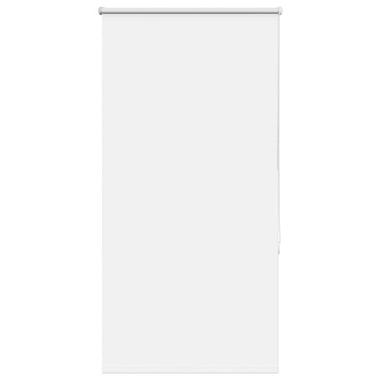 Store enrouleur blanc sur fond blanc, vu de face.