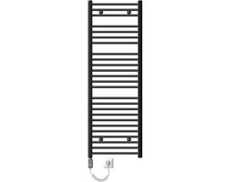 ECD Germany Elektrische badkamer verwarming 500 x 1500 mm Antraciet recht met zijaansluiting incl. verwarmingsstang 1200W Chroom Grote capaciteit, Radiator verwarming Handdoekdroger Handdoekverwarming