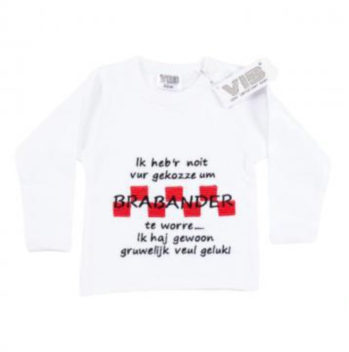 VIB® - Rompertje prematuur luxe katoen - Brabander wit (0-3 m) - Babykleertjes - romper - rompertjes - rompertjes met tekst - baby cadeau - baby aankondiging - overslagromper