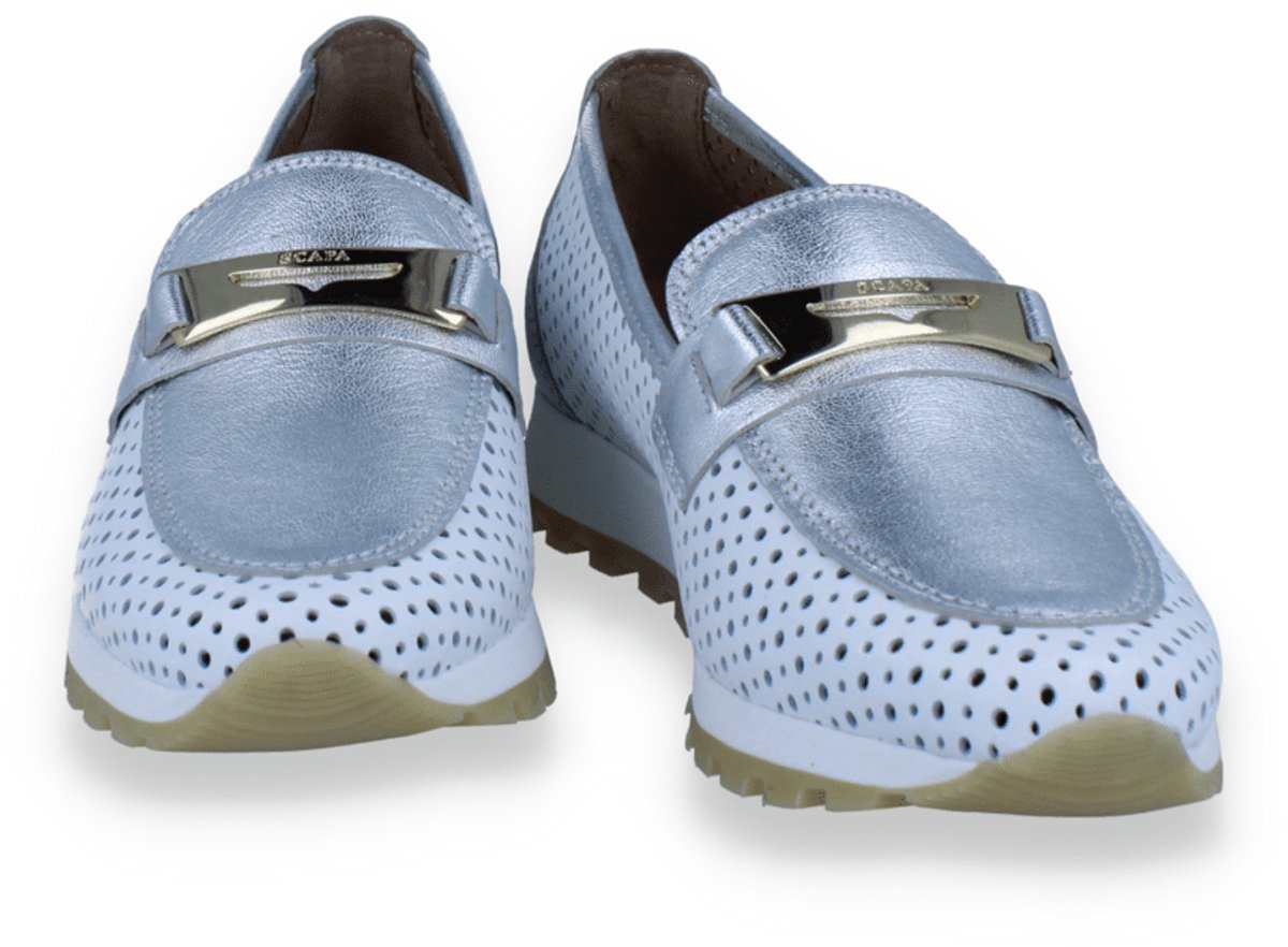 Scapa Dames Mocassin Wit Zilver WIT