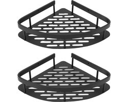 Doucherek Zonder Boren Zwart – Badkamer Accessoires – Wandrek - Zelfklevend -Doucherekje – Douchemand – RVS – Hoekrek – Hangend – Doucherek Hoek - – 2 stuks Doucherek Zonder Boren Zwart – Badkamer Accessoires – Wandrek - Zelfklevend -Doucherekje – Douchemand – RVS – Hoekrek – Hangend – Doucherek Hoek - – 2 stuks