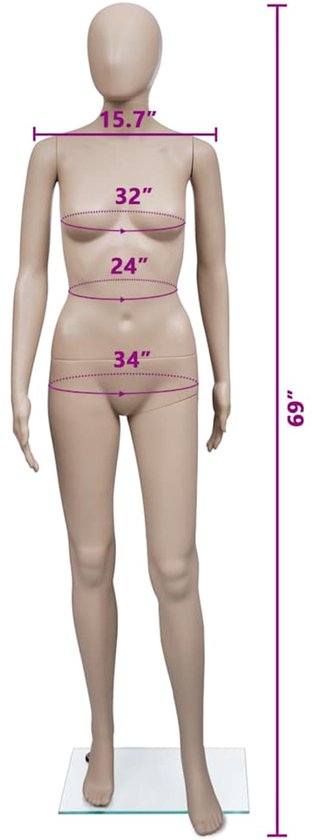 vidaXL - Etalagepop - vrouw - rond - hoofd