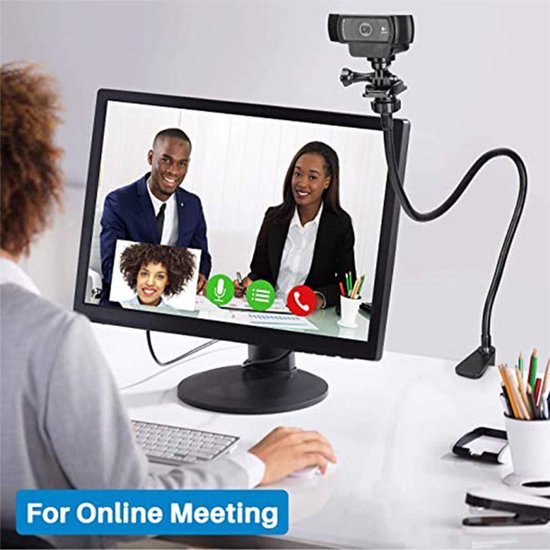 Webcam Holders & Holders, Durable Desktop Jaw Camera Clamp Holder, Flexible Desktop Mounting Bracket, Gooseneck Holder for Logitech Brio 4K Webcam