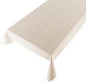 Tafelzeil New Dot Zand -  140 x 250 cm - Beige tafellaken - Tafelkleed plastic - Voor buiten en binnen - Verschillende maten - Geleverd in een koker