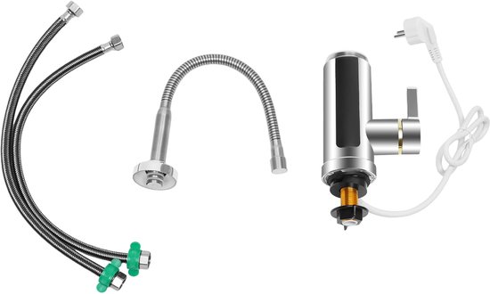 HOGART Elektrische Waterkraan Met Doorstroomboiler, 230 V, Voor Keuken Tuin Badkamer Caravan Camping 2 Opzetstukken Smart Heater Armatuur Onmiddellijke Boiler Warmwaterkraan Waterboiler 688075393