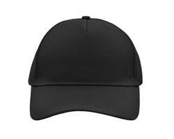 5 panel baseball pet zwart