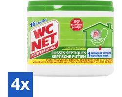 WC Net - Ontstopper - Voorkomt Ongewenste Geuren - 16 Capsules - Voordeelverpakking - 4 stuks