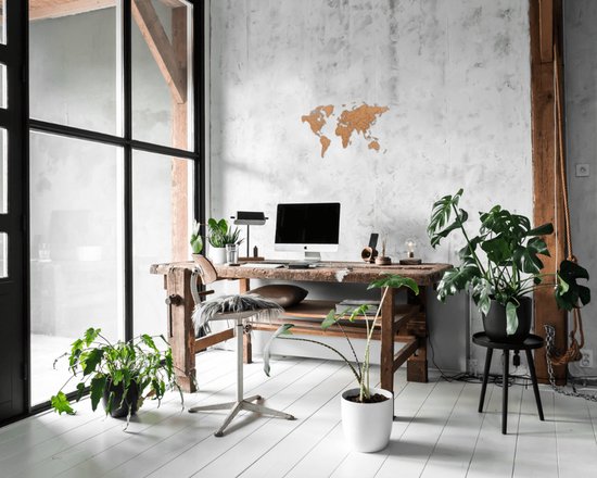 MiMi Innovations Carte du Wereldkaart en Bois de Luxe - Décoration Décoration murale - Véritable Puzzle avec Noms de Pays - 150x90 cm/59.1x35.4 pouces - Marron