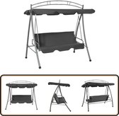 Bol.com vidaXL Schommelbank - Buiten - Verstelbare Luifel - Staal Schommelbank - Tuinset - Buitenschrijnwerk - Lounge Set - Loun... aanbieding