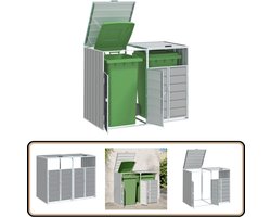 vidaXL - Containerberging - voor - 2 - containers - 144x81x113 - cm - staal - grijs