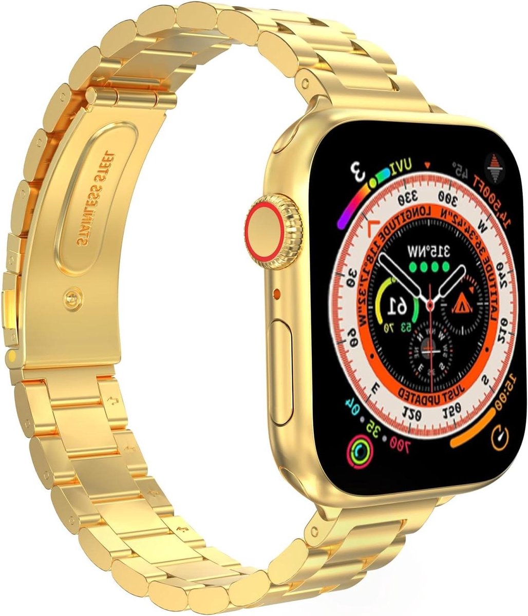 Dunne roestvrijstalen polsband voor Apple Watch Ultra 2 - 49 mm-45 mm-44 mm-42 mm-41 mm-40 mm-38 mm