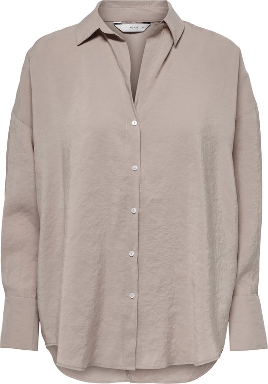 Only Blouse Onlzazima L/s Loose Shirt Wvn Noos 15272523 Silver Mink Dames Maat - S