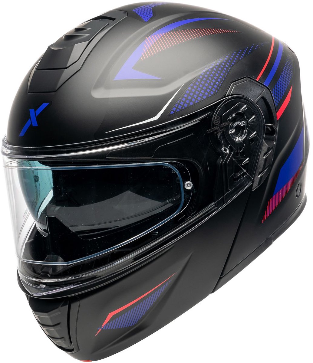 Motor Modulaire Helm ATLAS HORIZON Mat zwart/paars/rood M van MOTOBLOUZ