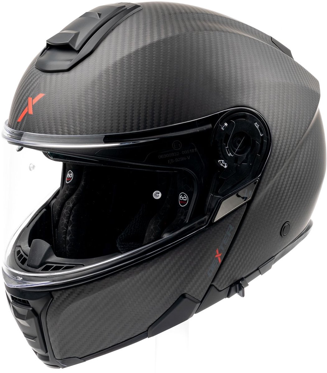 MOTOBLOUZ ARTEMIS CARBON Systeemhelm - Motorhelm ECE 22.06 Gekeurd - Scooterhelm & Brommerhelm - Heren & Dames - Zwarte mat - L
