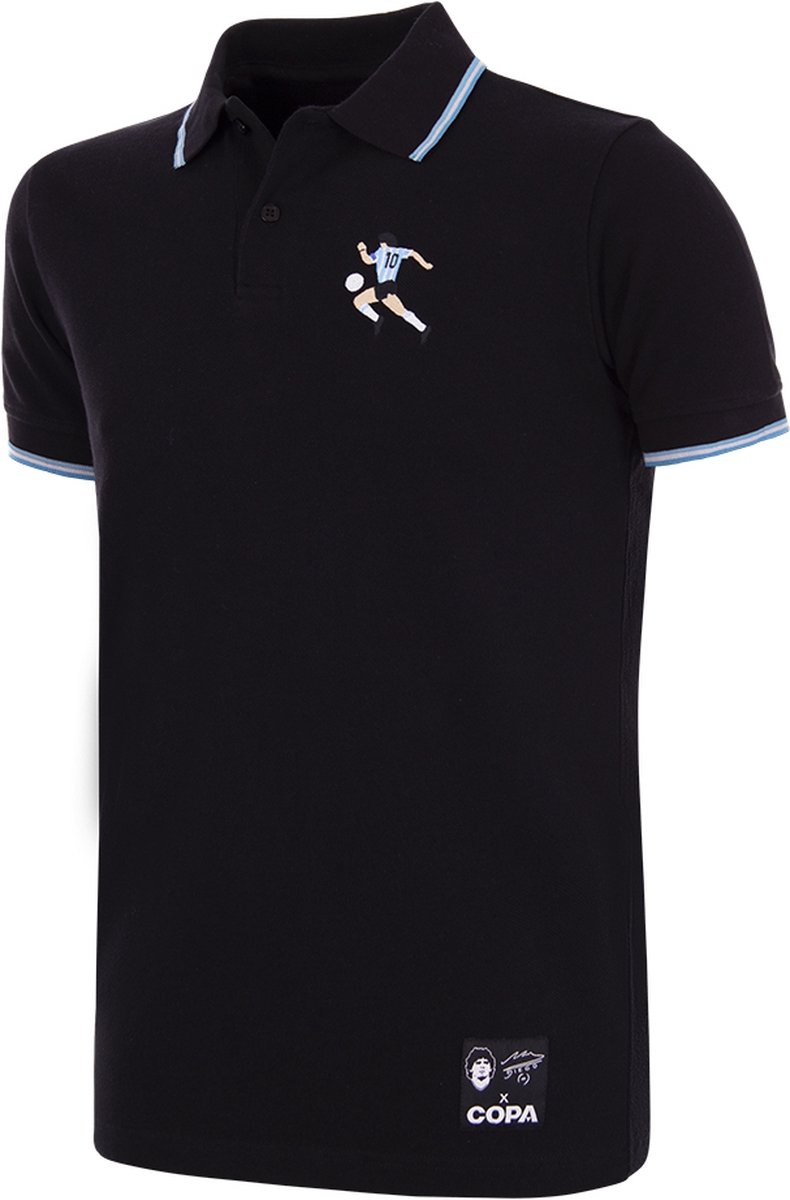 COPA - Maradona Argentina Embroidery Polo - Heren - Korte Mouw - Zwart - XL
