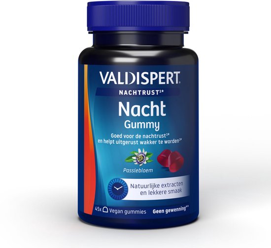 Valdispert Nacht Gummy - Passiebloem is goed voor de nachtrust* en helpt om uitgerust wakker te worden* - 45 gummies