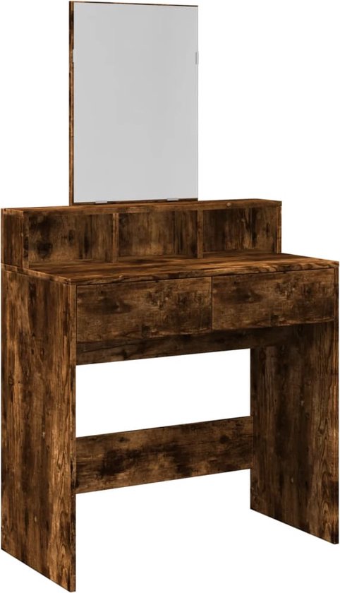 JUMI Moderne make-uptafel 80 cm breed met spiegel rond 40 cm