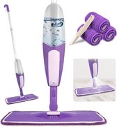 Balai Pulvérisateur DARIS Avec 6 Tampons Microfibre - Vaporisateur 500 Ml - Pour Sols Durs Et Laves