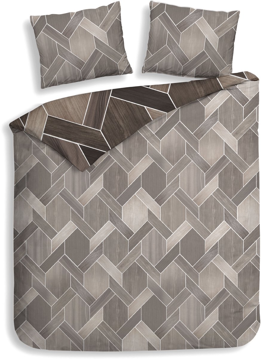 Heckett Lane Dekbedovertrek Katoen Satijn Murdock - brown 200x200/220cm