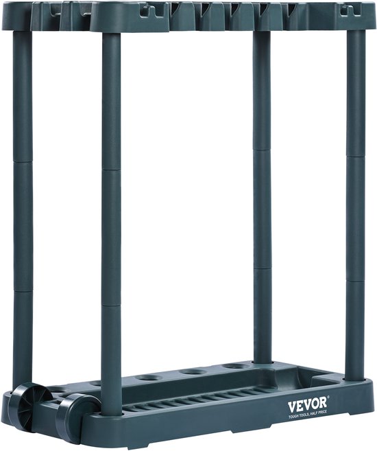 VEVOR Tuingereedschapstandaard 75x35x82cm Gereedschapshouder Organisator Pp Multifunctioneel Opbergrek voor Tuingereedschap 10 Gereedschapsvakken Anti-Tip Systeem Tuingereedschapshouder Bezemhouder Garage Tuinkamer