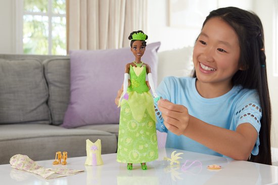 Disney Princess Tiana 2-in-1 Stories Fashion Doll, Modepop, Vrouw, 3 jaar, Meisjes, 292 mm, 40 g van Merkloos — afbeelding 5