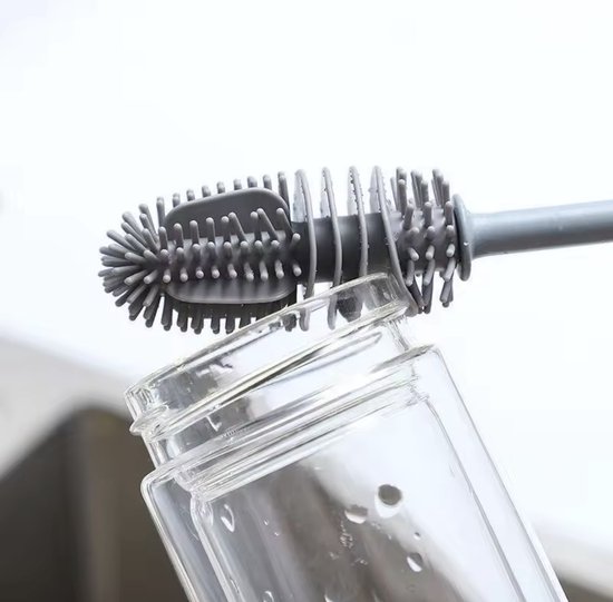 Siliconen Flesborstel - Vaas & Glasreiniger - Reinigingsgereedschap - Flexibele Glasborstel - C2.1 — afbeelding 3