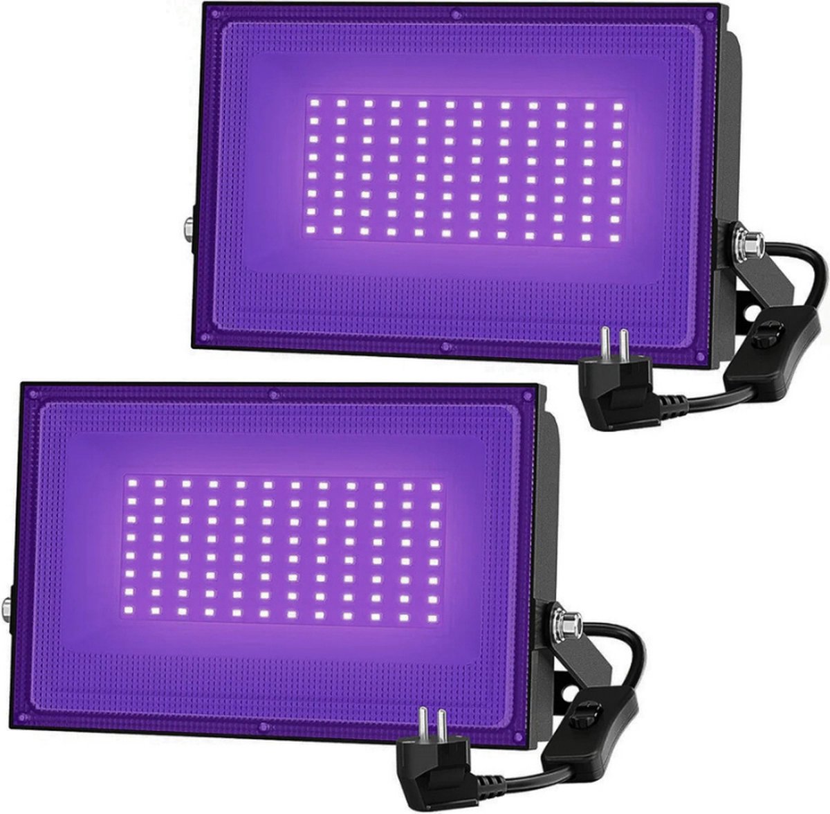 50W UV LED Blacklight Schijnwerpers – Set Van 2 | UV Schijnwerper Partylight En Podiumverlichting Met EU-stekker