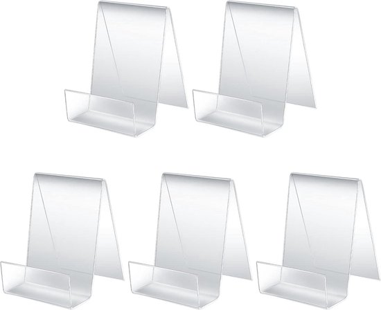 Acryl bordhouder, L-vorm prijskaartje displaystandaard, schuine