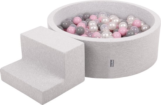 KiddyMoon Schuimspeelplaats Met Ronde Ballenbak (200 Ballen) Ballenbakken Voor Baby's Speelbad Hindernisbanen, Gemaakt In De EU, Licht Grijs:Poeder Roze/Parel/Transparant KiddyMoon Schuimspeelplaats Met Ronde Ballenbak (200 Ballen) Ballenbakken Voor Baby's Speelbad Hindernisbanen, Gemaakt In De EU, Licht Grijs:Poeder Roze/Parel/Transparant
