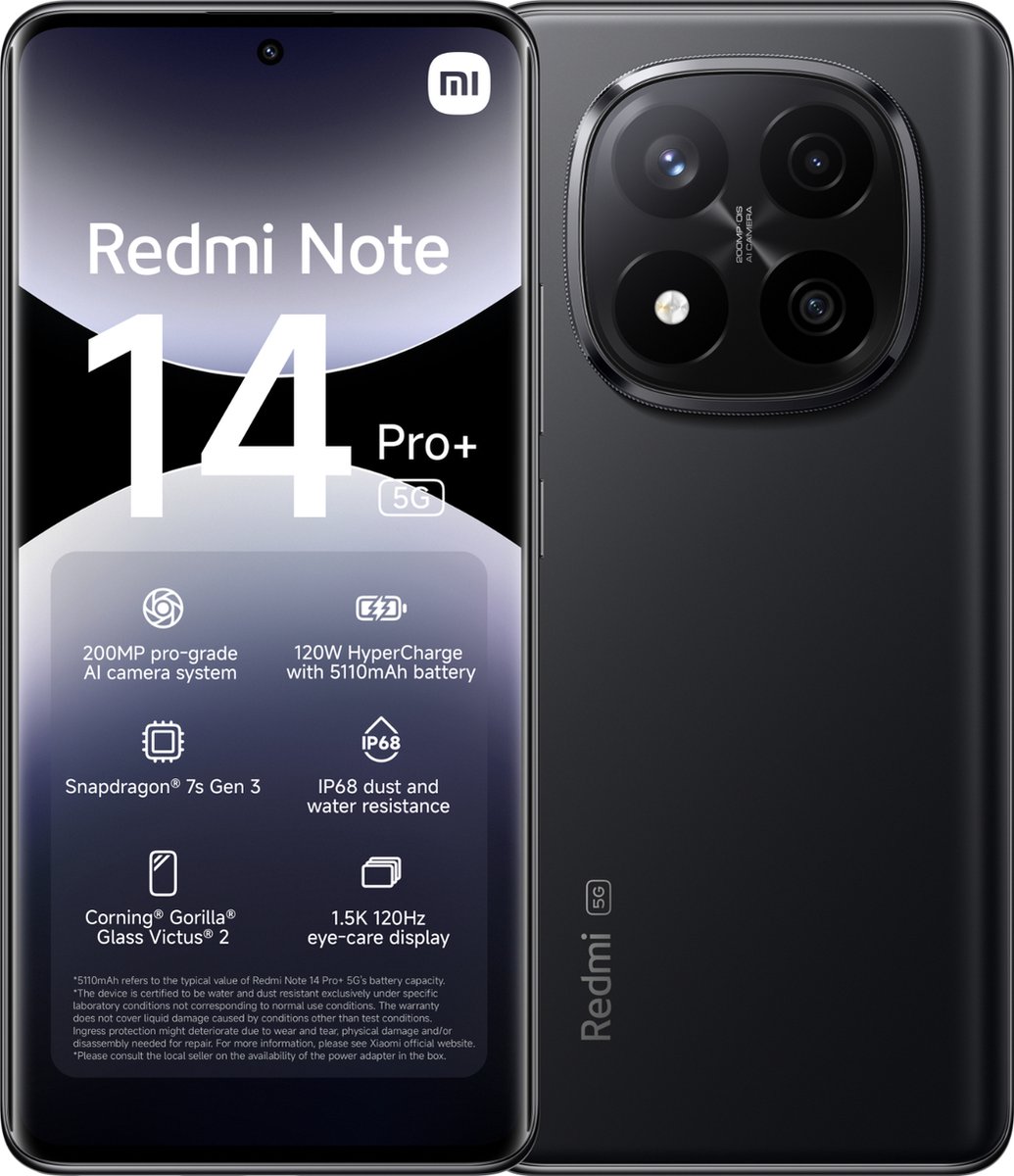 Redmi Note 14 Pro+ 256GB Zwart 5G