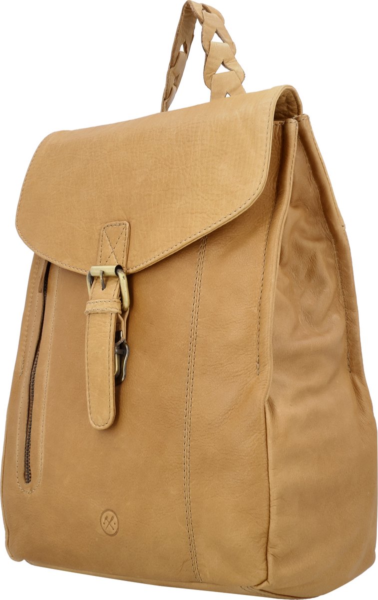 Hide & Stitches Daydreamer Rugzak - Leer - Praktische Indeling - Leren Dames Tas - Zand