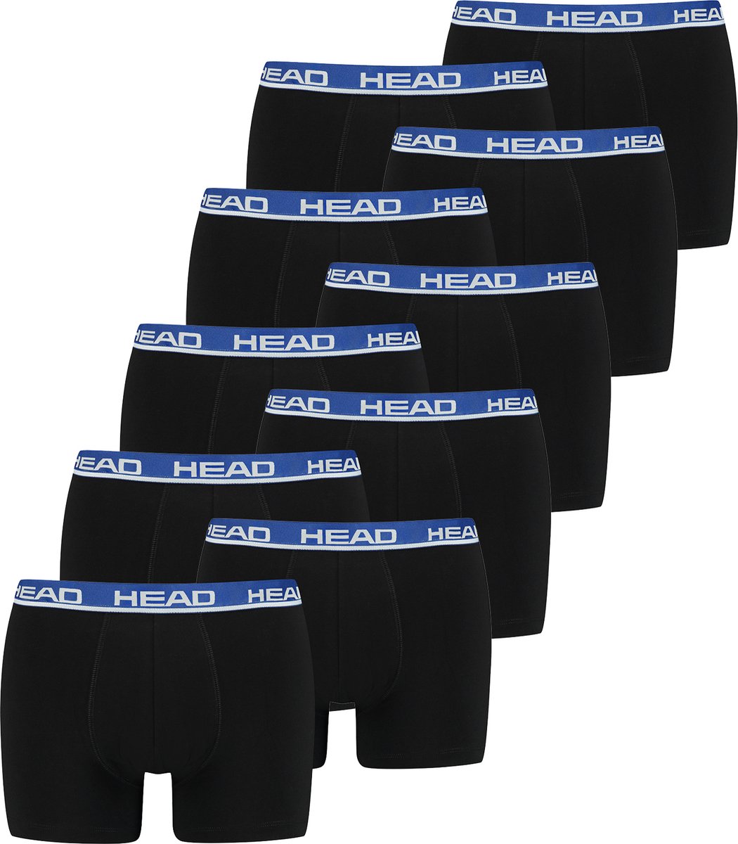 BOXERS Pack van 10 Head Heren Basic Boxer Broek Shorts Ondergoed Ondergoed Pack van 10 Zwart