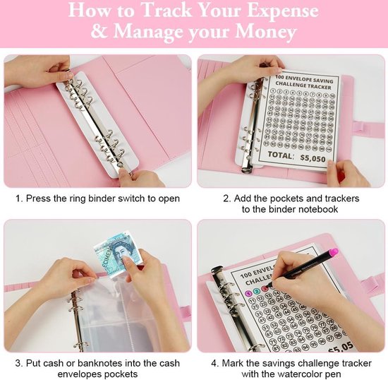 Carnet D'épargne Avec Cadenat à Code - Enveloppe Budget Réutilisable - Gestion Factures Et épargne - Format 11x17.8 Cm