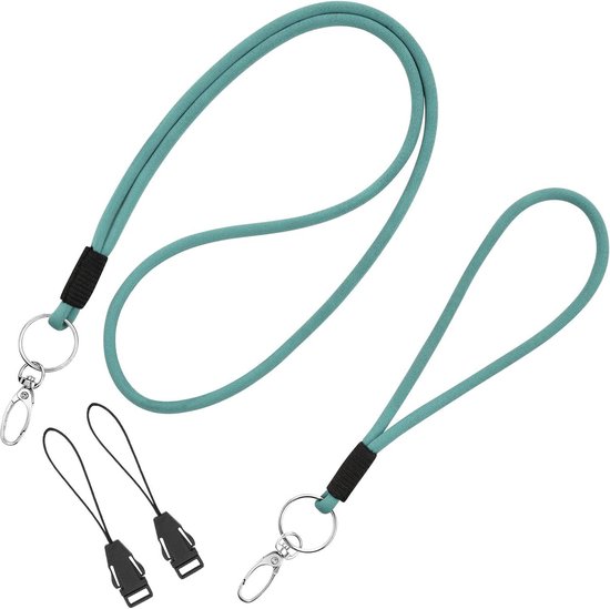 Vicloon Sleutelkoord Lang, Nylon Lanyards met karabijnhaak, Sleutelkoorden Umhängebänder met Draaibare Metalen Clip Afneembare Neck Lanyard Lange Polsband Paracord (Zwart