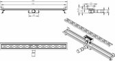 Caniveau de douche avec bride murale Wiesbaden Eco acier inoxydable 100cm