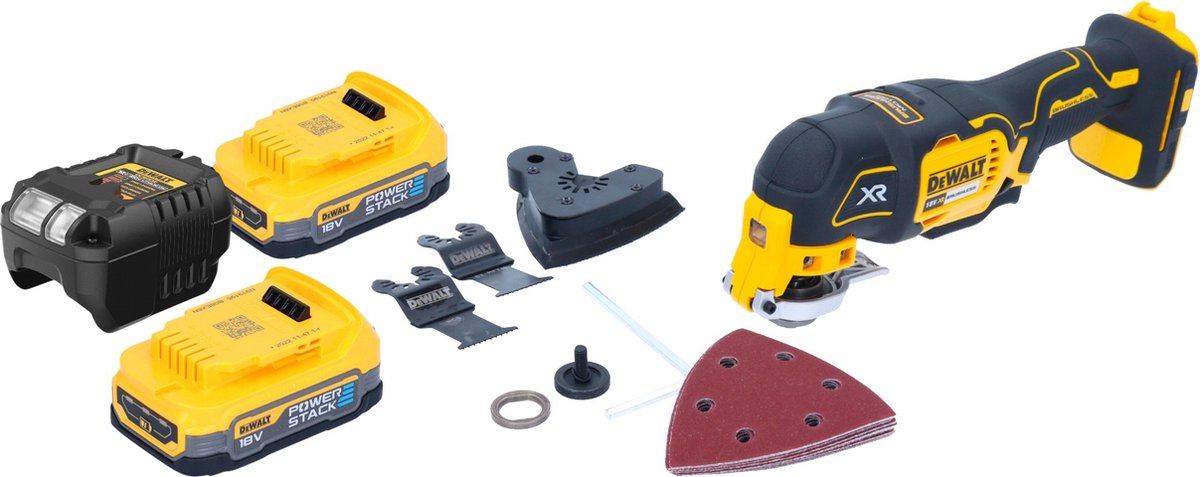 DeWalt DCS 355 N snoerloze oscillerende multitool 18 V borstelloos + accessoireset - zonder accu, zonder oplader