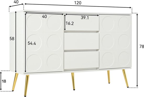 GOPLUS Keukenkast van hout, sideboard met groot werkblad & 2 laden & deurkast & vuilnisbakhouder, commode met kantelbeveiliging, voor keuken & eetkamer & badkamer, zonder vuilnisbak (Grijs